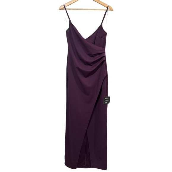 NWT - Lulu’s Sweetest Admirer Purple Ruched Surplice Maxi Dress - size Large - Picture 6 of 8